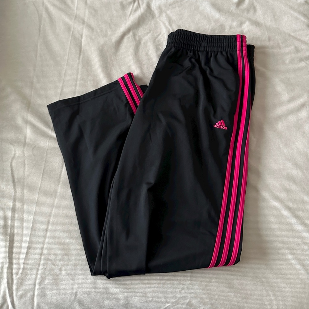 Adidas - Black & Hot Pink Track Pants
